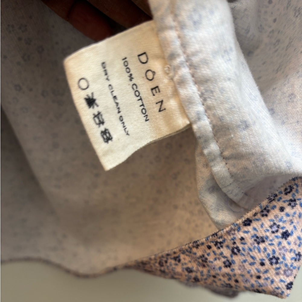 Doen Raina Ruffle Floral Yoke Blouse - Cream/Blue - Picture 12 of 12